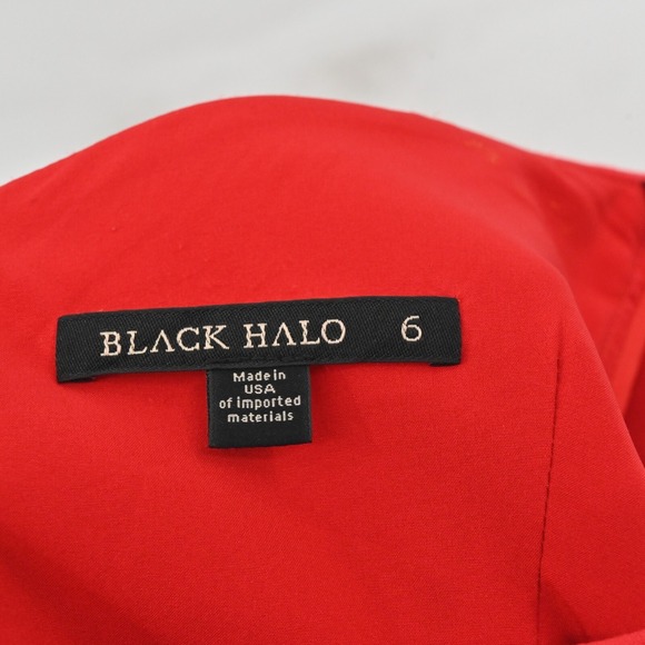BLACK HALO Tava Dress Size 6‎ Red Glamorous Ruffle Romantic Elegant Mini Sheath - Picture 7 of 13